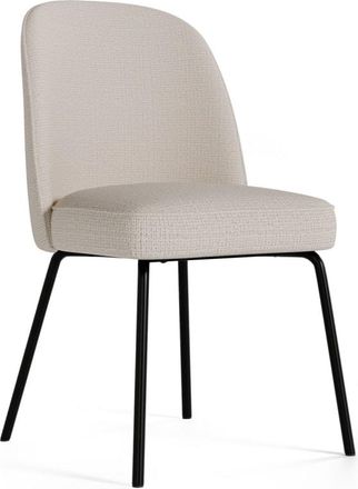 Koketto Home Silla tapizada beige con grueso asiento y espalda curvada