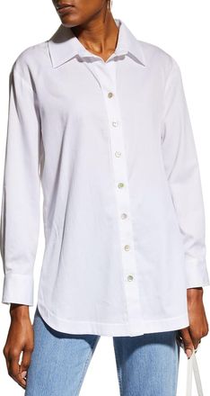 Finley Solid Cotton Lawn Boyfriend Shirt