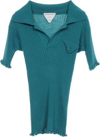 Bottega Veneta Polo a coste anni 2010 - Blu