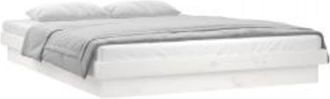 vidaXL Vidaxl - Estructura Cama Led Sin Colch&oacute;n Madera Maciza Blanco 160x200 Cm