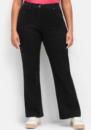 Sheego Stretch-Hose SHEEGO, Damen, Gr. 40, Normalgr&ouml;ssen, schwarz, 98% Polyamid, 2% Elasthan, unifarben, Hosen Stretch-Hose