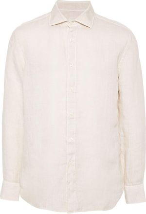 120% Lino long-sleeves linen shirt - men - Linen/Flax - XXXL - Neutrals