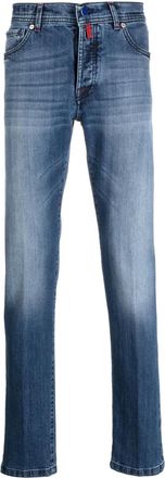 Kiton slim-cut cotton jeans - men - Elastane/Cotton/Cotton - 33 - Blue