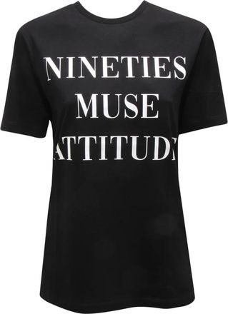 Elisabetta Franchi T-shirt van jersey met korte mouwen - Dames - T-shirts - Zwart - L - Katoen - Tops