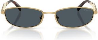 Prada 55mm Oval Sunglasses in Gold/dark Grey at Nordstrom