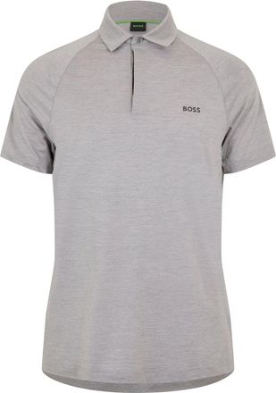 HUGO BOSS Mens Pl Tour Wool 10276309 01 Polo Shirt in Open Grey - Size Large
