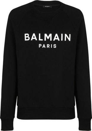 Balmain Balmain Paris logo-print cotton sweatshirt - men - Cotton - M - Black
