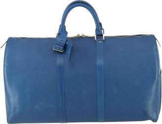 Louis Vuitton Pre-owned Weekend Bags, female, Blue, Size: ONE SIZE Pre-owned Keepall Travel Bag
