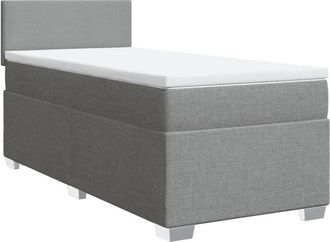 vidaXL Box Spring Bed with Mattress Light Grey 100x200 cm Fabric Vidaxl