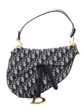 Dior Saddle Handbag Oblique Canvas Medium shoulder bag - Blu
