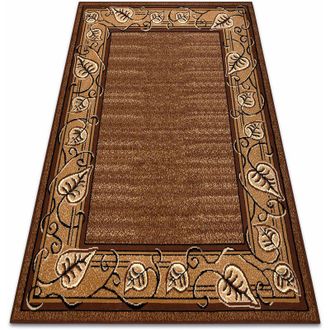RugsX Rugsx - Alfombra Bcf Morad Feliks Marco, Hojas Cl&aacute;sico - Marr&oacute;n Brown 140x200 Cm
