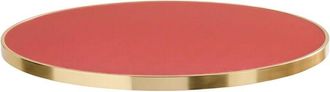 Oviala Piano tavolo rotondo in rosso opaco con bordo oro, 60 cm