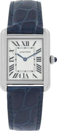 Cartier Pre-owned Cartier Tank Solo Silvered Light Opaline Dial Ladies Watch WSTA0030