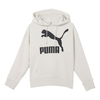 Puma (WMNS) PUMA Classics Logo Printing Hoodie Grey 599197-05