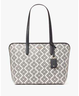 Kate Spade New York Womens Flower Pvc Large Tote - Black - One Size