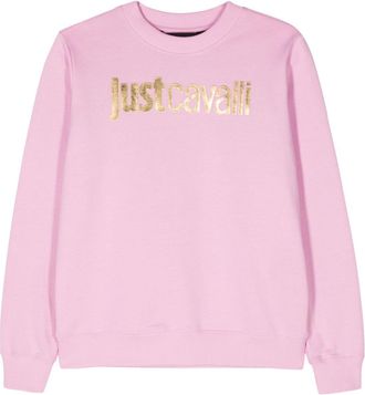 Just Cavalli logo-print cotton sweatshirt - women - Cotton - L - Pink