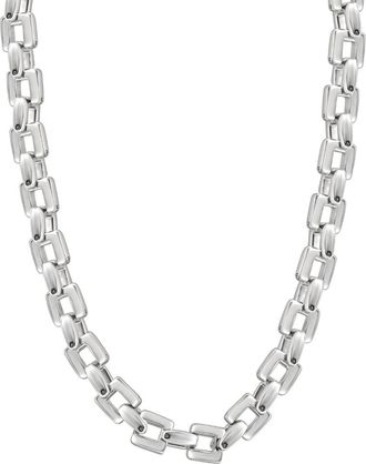 Pompeii3 Mens Polished Steel Clasp Single Tone 10mm Flexible Link 24 Chain