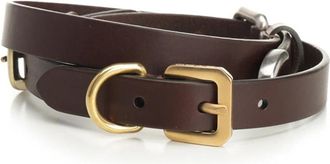 Etro Leren Riem met Gespen - Dames - Riemen - Bruin - 85 CM - Leer - Accessoires