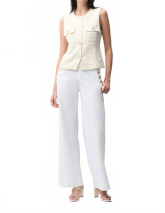 Joseph Ribkoff Boucl&eacute; Fitted Vest With Buttons In Cream