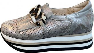 Softwaves Womens Wedge Cadie Sneakers In Khaki Metallic