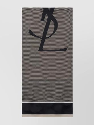 Saint Laurent silk striped semi-sheer scarf