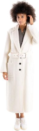 Pinko Enkelrij broek met riem - Dames - Jas met riem - Wit - L - Wol - Jassen