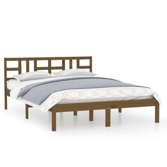 Berkfield Home Bed Frame Honey Brown Solid Wood 200x200 cm