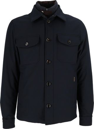 Moorer Dasson-Pum Dark Blue Flap Pocket Jacket