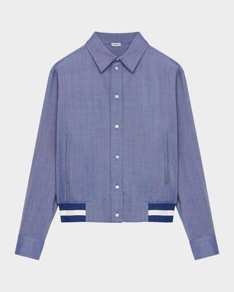 Loewe Men & apos;s Wool-Blend Striped-Hem Jacket