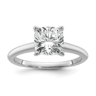 Diamond2Deal 14k White Gold 2 1/2 Ct Lab Grown Diamond Solitare Engagement Ring