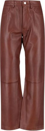 Sunflower Pantaloni Straight Twist in pelle - Marrone