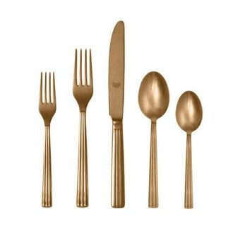 Mepra Sole Pewter Gold Flatware Set - 5 Pieces at Nordstrom