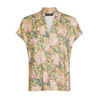 Elena Miro T-shirt Scollo a V - female - Elena Mir&ograve; - Blouses - Multicolor - M - Blouses & Shirts