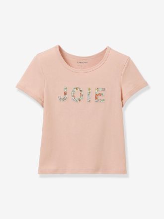 Cyrillus M&auml;dchen T-Shirt mit Blumenstickerei JOIE CYRILLUS, Bio-Baumwolle hellgr&uuml;n