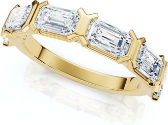 Pompeii3 1 1/2Ct Emerald Cut Diamond 6-stone Ring 14k Gold or Platinum Lab Grown