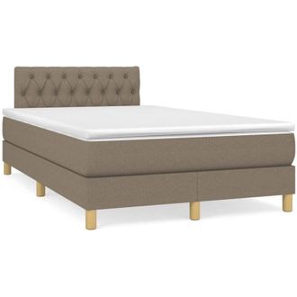 vidaXL Cama Box Spring Con Colch&oacute;n Tela Gris Taupe 120x190 Cm Vidaxl