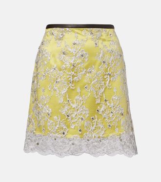 Jacques Wei Embellished lace miniskirt