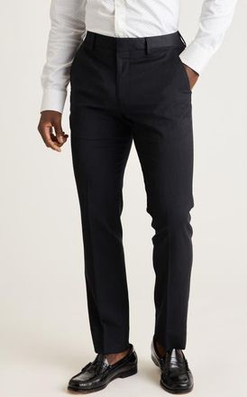 Bonobos Jetsetter Flat Front Hemmed Stretch Wool Dress Pants in Charcoal at Nordstrom, Size 30 X 32