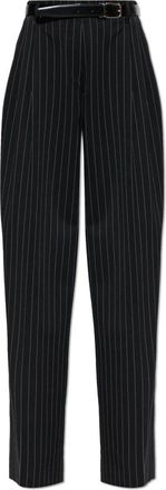 Dolce & Gabbana Pantalones de Lana a Rayas - Trousers - Mujer - Negro - XS
