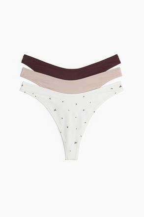 H&M 3er-Pack Tangas aus Mikrofaser - White