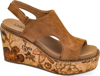 Corkys Footwear Womens Freddie Wedge Sandals In Brown Faux Suede