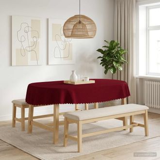 vidaXL Vidaxl Tovaglia Da Tavolo 5 Pz Ovale Rosso Vino 130 X 220 Cm