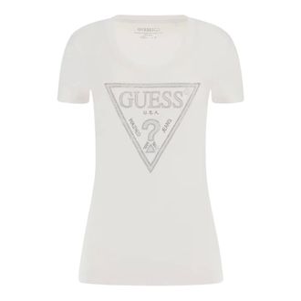 Guess Mujer, Camisetas, Blanco, Talla: M