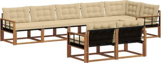 vidaXL Conjunto De Sof&aacute;s De Exterior 8 Uds. Natural Y Beige Vidaxl