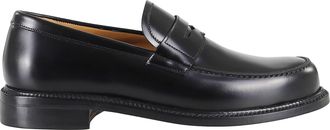 John Spencer Black Rois Shiny Penny Finish Leather Loafers