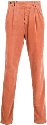 Brunello Cucinelli Orange Corduroy Pleated Trousers, Brand Size 48 (US Size 32)