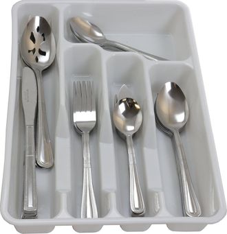 Gibson Home Basic Living Aston 45 Piece Flatware Set with Plastic Tray