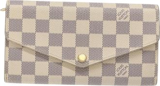 Louis Vuitton Portefeuille Sarah White Canvas Wallet (Pre-Owned)