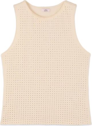 Oltre Tops, Dames, Beige, XS, Katoen, Sleeveless Tops