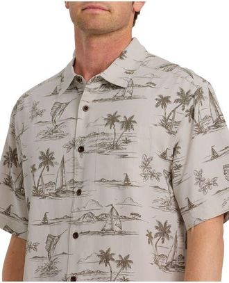 Quiksilver Sail Away WM SS Short Sleeve Shirt in Moonbeam at Nordstrom, Size X-Large
